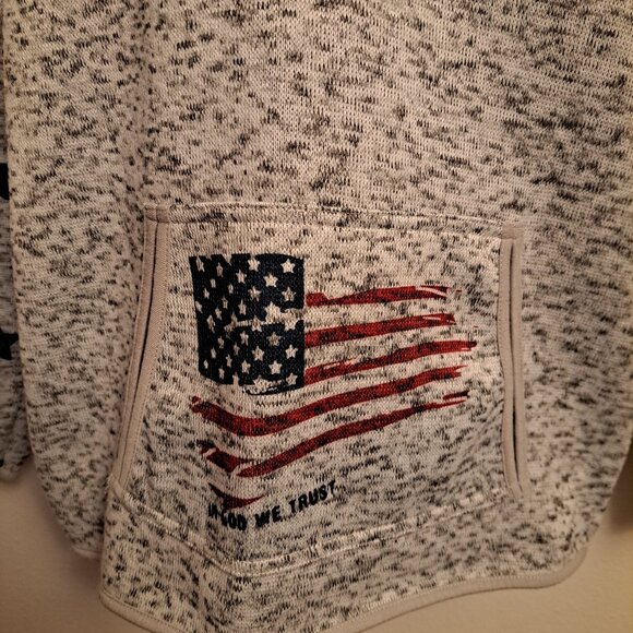 In God We Trust Patriotic American flag &Stars pullover Hooded Sweatshirt - Picture 2 of 9